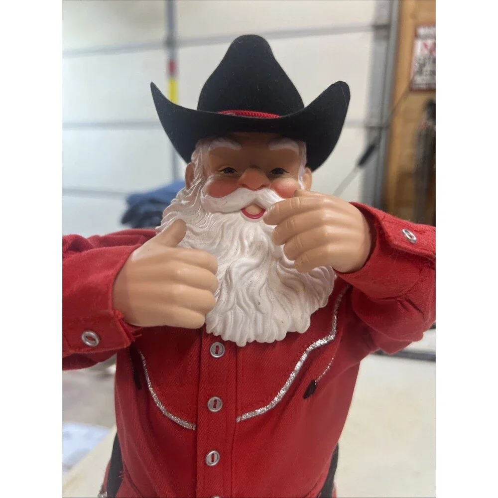 HOLLY JOLLY ROCK SANTA Animated Dancing Cowboy Alan Jackson 1999 | TESTED WORKS